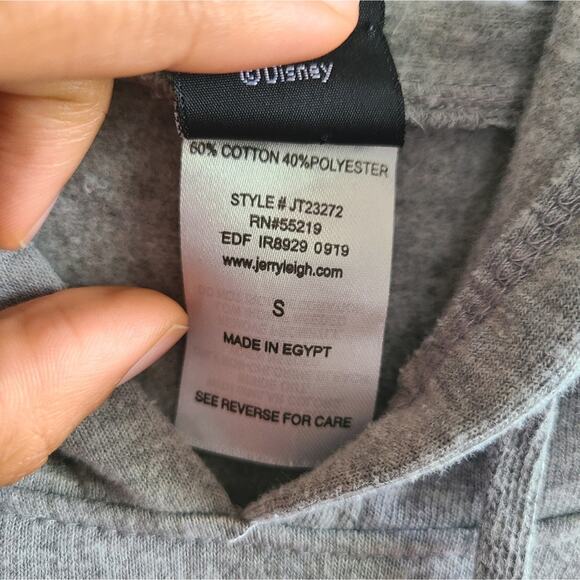 Disney Minnie Mouse Gray Oversized Graphic Red Sleeve Hoodie Small - Picture 5 of 12